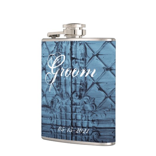 Groom Whiskey Flask Rustiek Tin Panel Plafond Coun Heupfles (Links)