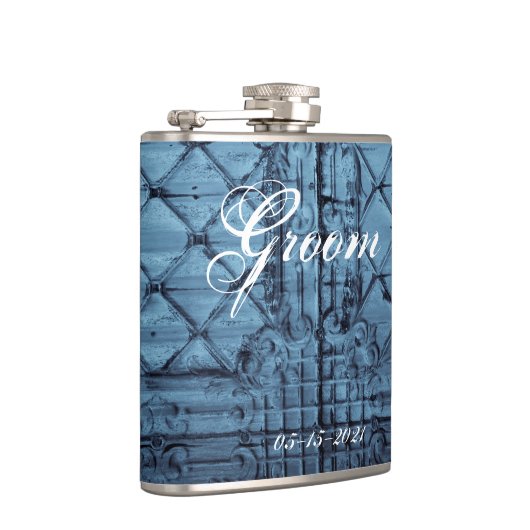 Groom Whiskey Flask Rustiek Tin Panel Plafond Coun Heupfles (Rechts)