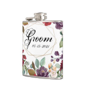 Groom Whiskey Flask Wit Rozen Goud Geometrisch Heupfles (Links)
