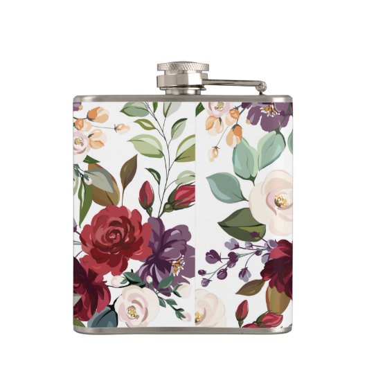 Groom Whiskey Flask Wit Rozen Goud Geometrisch Heupfles (Achterkant)
