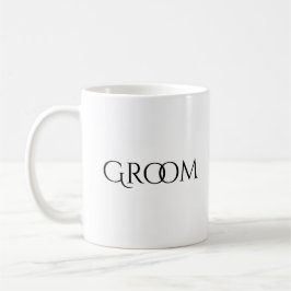 Groom White Black Typography Wedding Koffiemok