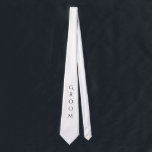 Groom White Modern Typografie voor hem Stropdas<br><div class="desc">Cute groom white stropdas met zwarte typografie. Laat iedereen weten dat je de geluksvogel bent. Ik denk dat dit geweldig zou lijken op die knappe groep. Hij zal er trots op zijn dat hij het draag.</div>