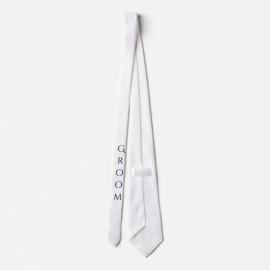 Groom White Modern Typografie voor hem Stropdas (Achterkant)