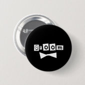 Groom White op zwart Ronde Button 5,7 Cm (Voorkant /achterkant)