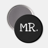 Groom White Text Mr. Magneet (Voorkant / Achterkant)