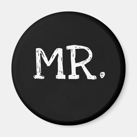 Groom White Text Mr. Magneet (Voorkant)