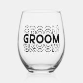 Groom wijnglas zonder voet (Voorkant)