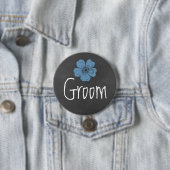 Groom Wild Blue Rozen Chalkboard Ronde Button 7,6 Cm (In situ)