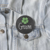 Groom Wild Green Rozen Chalkboard Ronde Button 7,6 Cm (In situ)