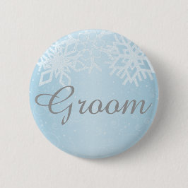 Groom Winter Snowflakes Ronde Button 5,7 Cm