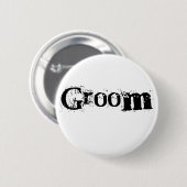 Groom zwarte tekst ronde button 5,7 cm (Voorkant /achterkant)