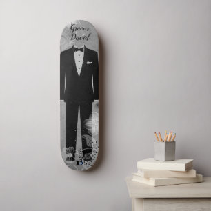 Groombuis op verhit grijs dvd-merk persoonlijk skateboard