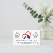 Groomer Care Logo | Dog Paw Visitekaartje (Staand voorkant)