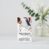 Groomer Combing Dog Fur Visitekaartje (Staand voorkant)