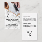 Groomer Combing Dog Fur Visitekaartje (Voorkant / Achterkant)