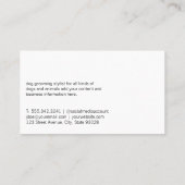 Groomer Cutting Dog Hair Visitekaartje (Achterkant)