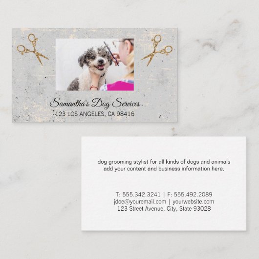 Groomer Cutting Dog Hair Visitekaartje (Voorkant / Achterkant)