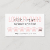 Groomer Loyalty Kaart Feminine Script Pet Salon (Voorkant)