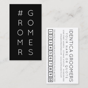 #GROOMERS hashtag loyaliteitspunkkaart Klantenkaartje
