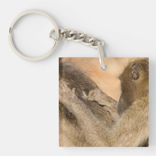 Grooming baboons sleutelhanger (voorkant)