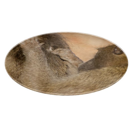 Grooming baboons snijplank (Hoek)