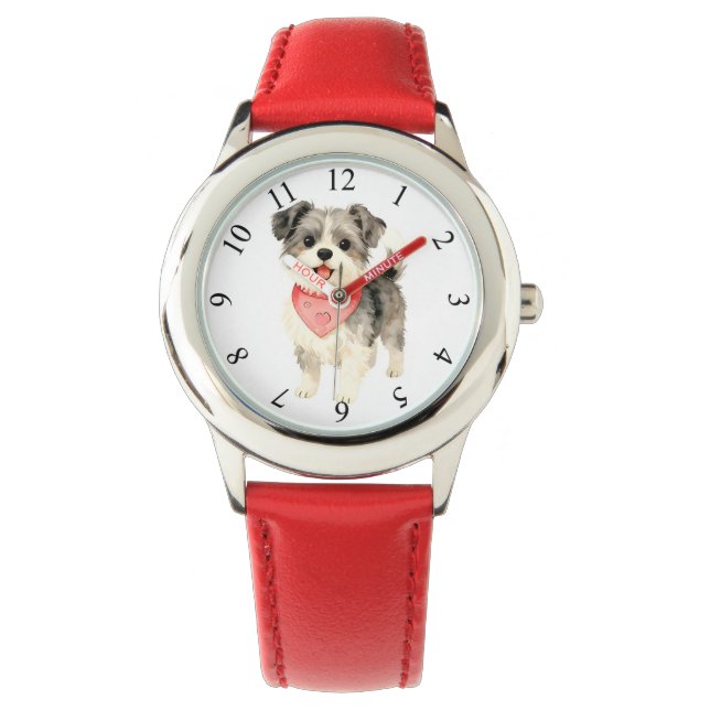 Grooming Dog Personalized Gold Elegant Collection Horloge (Voorkant)