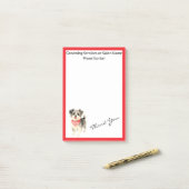 Grooming Dog Personalized Gold Elegant Collection Post-it® Notes (Op bureau)