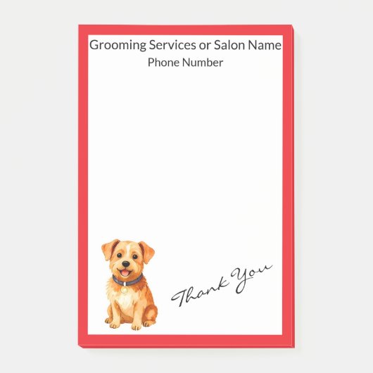 Grooming Pet Personalized Gold Elegant Collection Post-it® Notes (Voorkant)