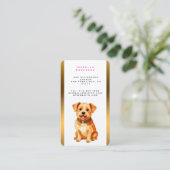 Grooming Pet Personalized Gold Elegant Collection Visitekaartje (Staand voorkant)