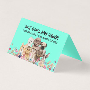 Grooming van kleine groene honden, schattige huisd kaart