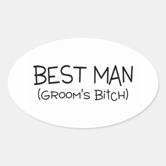 Grooms Best Man Ovale Sticker (Voorkant)