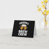 Groom's Brew Crew Funny Groomsmen Bachelor Party Kaart (Gele Bloem)