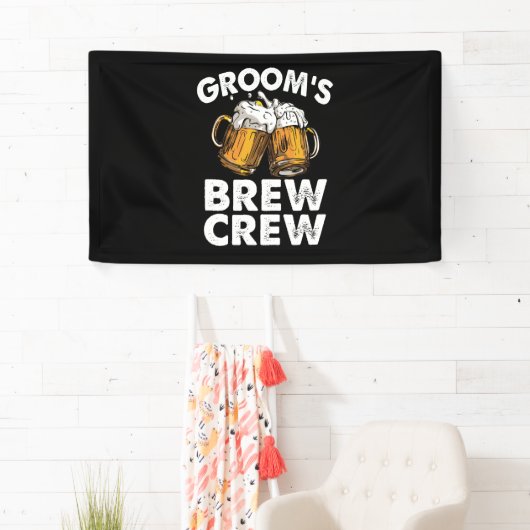 Groom's Brew Crew Funny Groomsmen Bachelor Party Spandoek (Insitu)