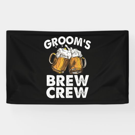 Groom's Brew Crew Funny Groomsmen Bachelor Party Spandoek (Horizontaal)
