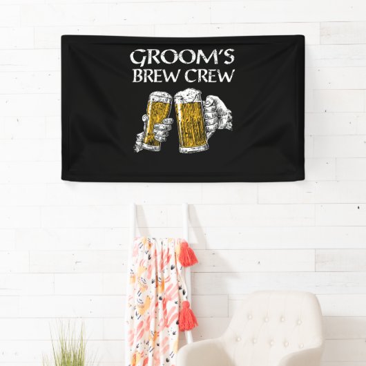 Groom's Brew Crew Funny Groomsmen Bachelor Party Spandoek (Insitu)