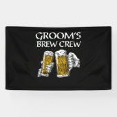 Groom's Brew Crew Funny Groomsmen Bachelor Party Spandoek (Horizontaal)
