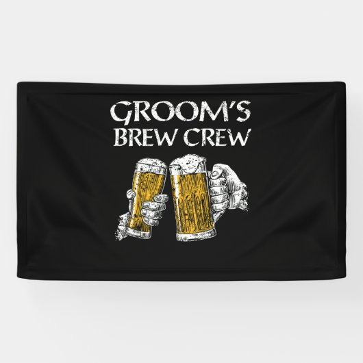 Groom's Brew Crew Funny Groomsmen Bachelor Party Spandoek (Horizontaal)