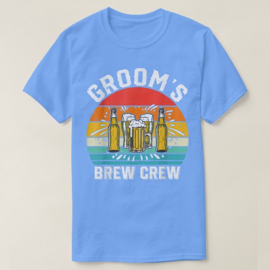 Grooms Brew Crew Funny Groomsmen Bachelor Party St T-shirt (Design voorkant)