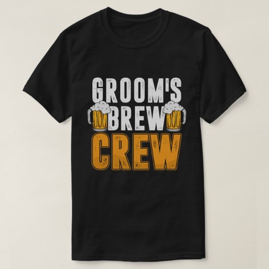 Groom's Brew Crew Funny Groomsmen Beer T-shirt (Design voorkant)