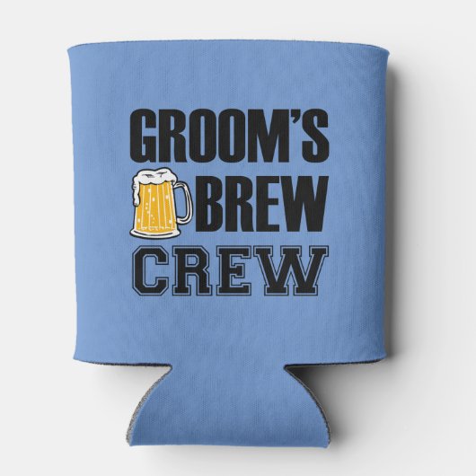 Groom's Brew Crew grappige groomsman bier Blikjeskoeler (Achterkant)