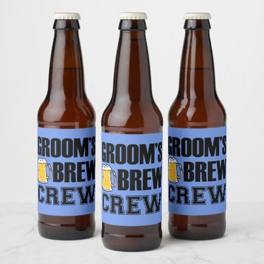 Groom's Brew Crew Groomsmen bierflesetiket Bier Etiket (Flessen)