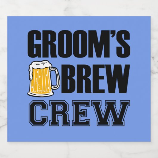 Groom's Brew Crew Groomsmen bierflesetiket Bier Etiket (Enkel label)