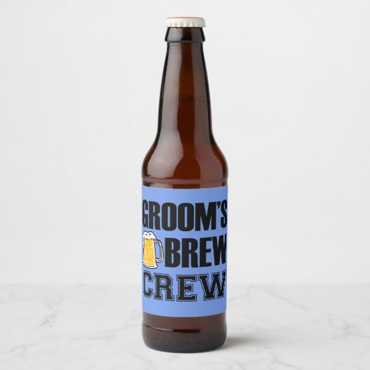 Groom's Brew Crew Groomsmen bierflesetiket Bier Etiket (Voorkant)