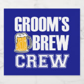 Groom's Brew Crew Groomsmen bierflesetiket Bier Etiket (Enkel label)
