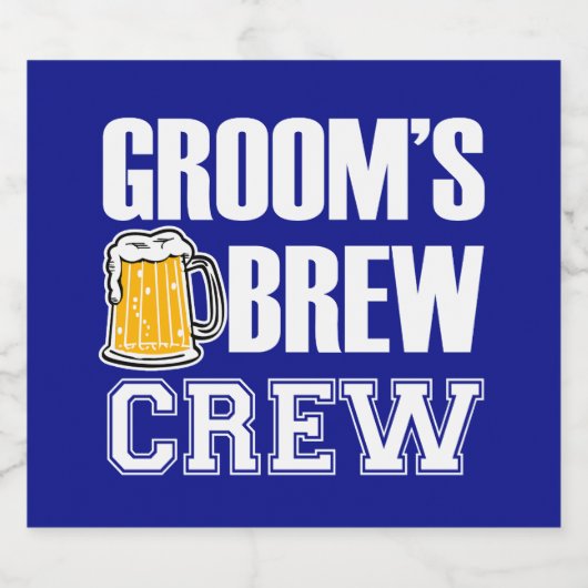 Groom's Brew Crew Groomsmen bierflesetiket Bier Etiket (Enkel label)