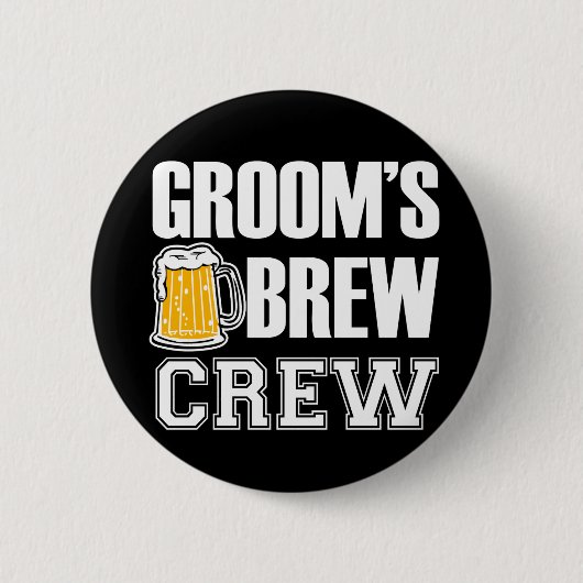 Groom's Brew Crew Groomsmen knop Ronde Button 5,7 Cm (Voorkant)