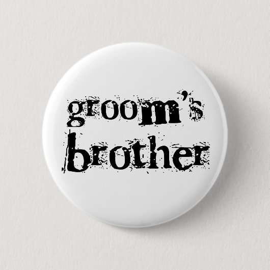 Groom's Brother Black Text Ronde Button 5,7 Cm (Voorkant)