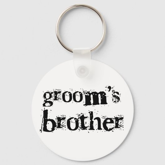 Groom's Brother Black Text Sleutelhanger (Voorkant)