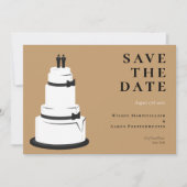 Grooms-bruiloft Cake Camel Brown LGBTQ Save The Date (Voorkant)