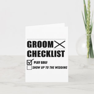 Groom's Checklist Golf Wedding - Grappig Bachelor  Kaart